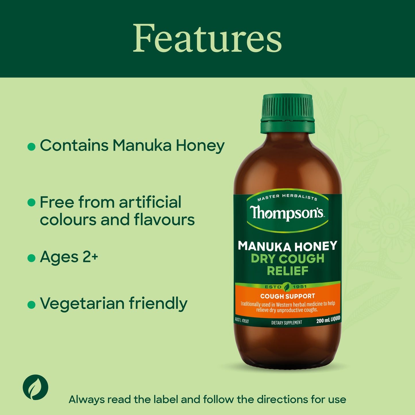 Thompson's Manuka Honey Dry Cough Relief 200ml